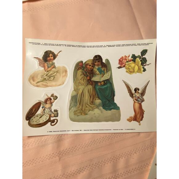 1996 Angel / Floral Window Cling Things by Creative Horizons 6 pgs 24 individual - Picture 3 of 7